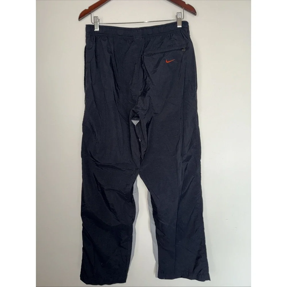 Y2K Nike Swoosh Track Pants Black Gray Windbreaker Joggers‎ Men's Medium